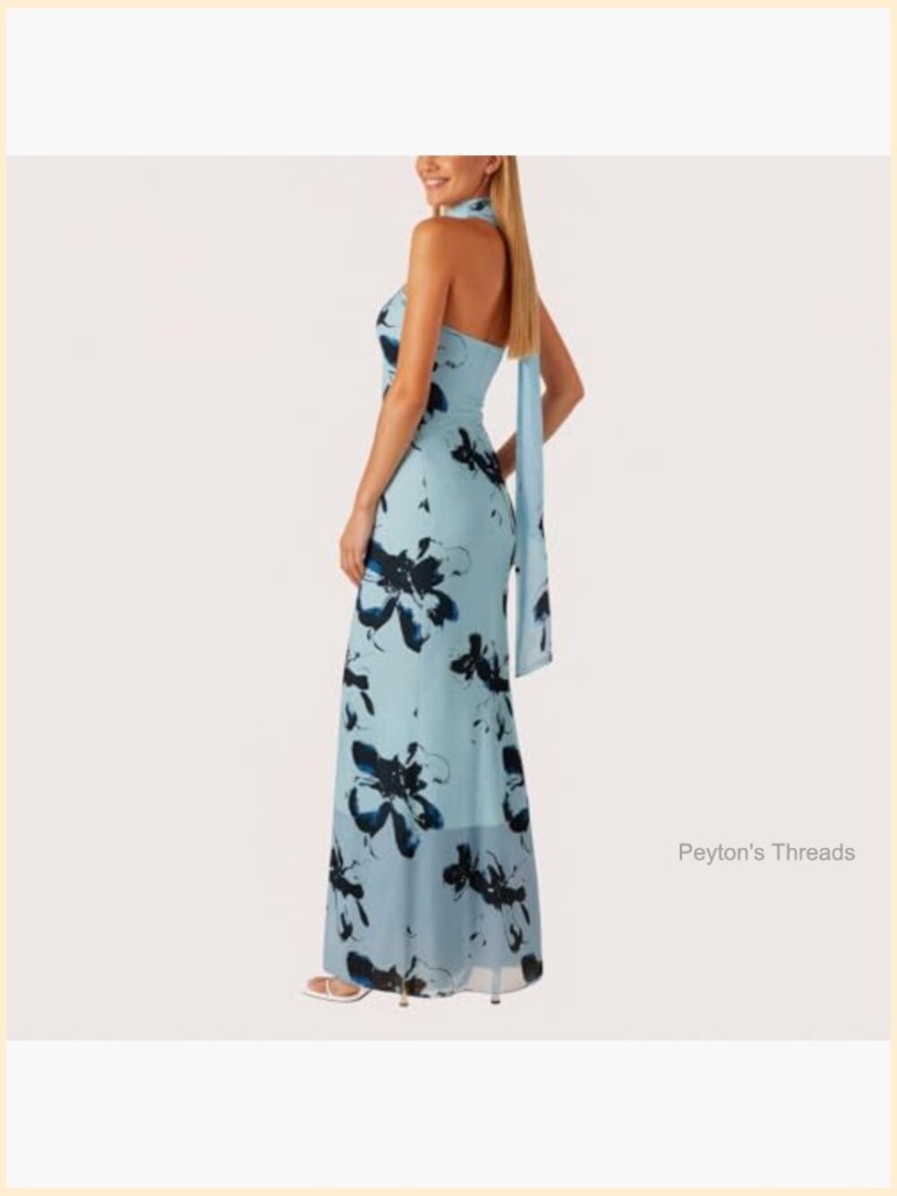 Strapless Bodycon Floral Maxi Dress with Scarf Mesh Layer Cocktail Party - Picture 2 of 7